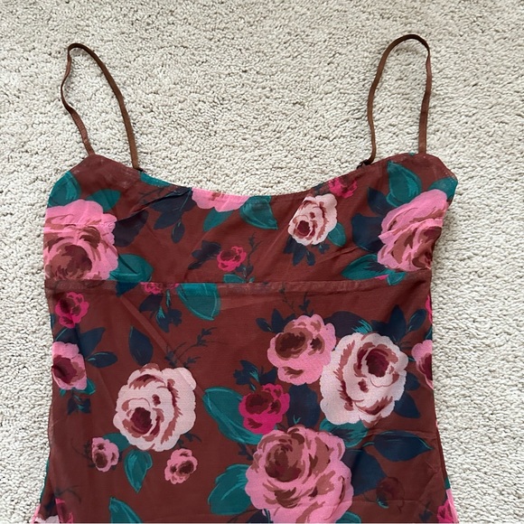 Olivaceous Strapless Brown Floral Maxi Dress - Picture 9 of 11